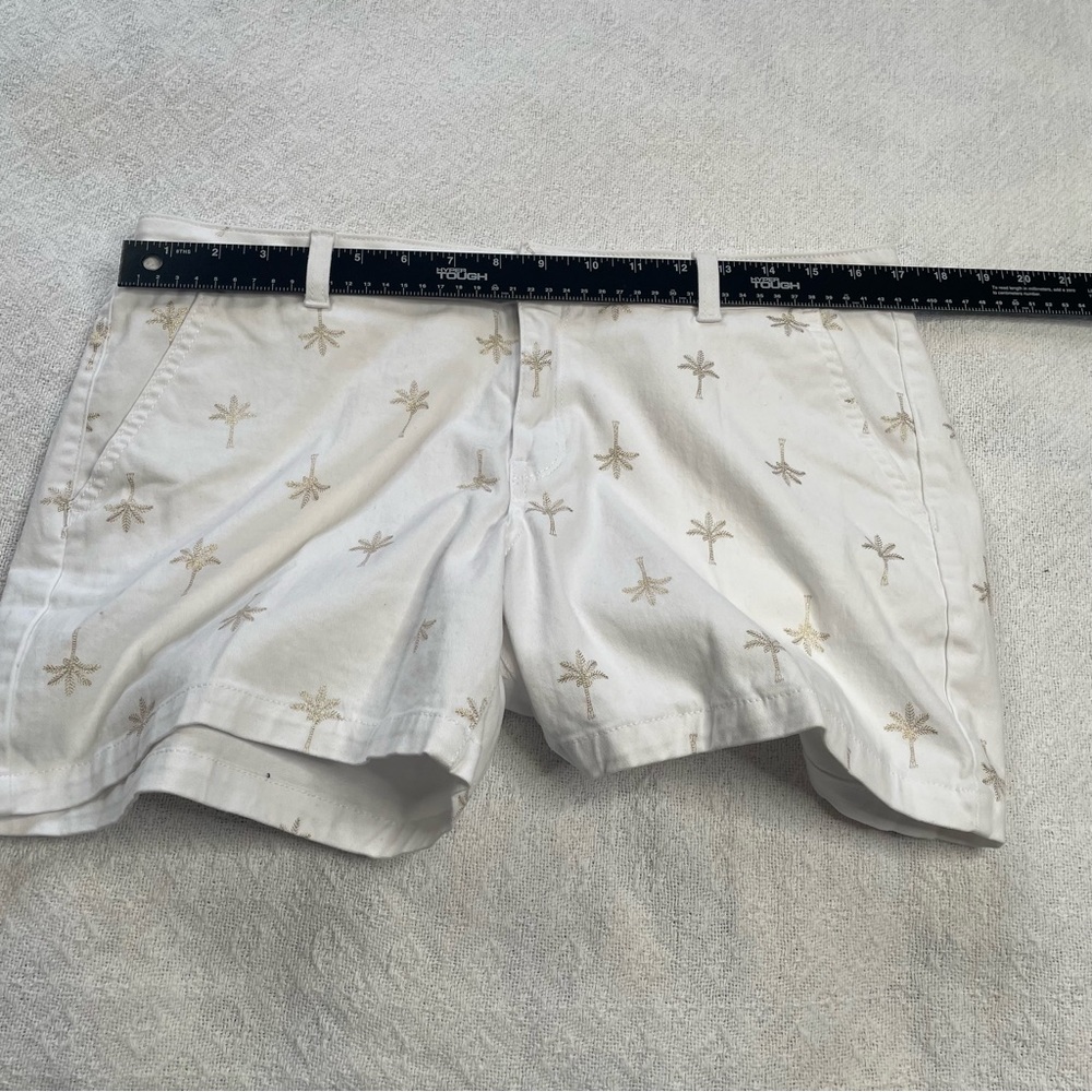 a.n.a White Shorts with‎ Gold Palm Trees Design ~ Sz 12 Twill~ Summertime - Picture 7 of 13